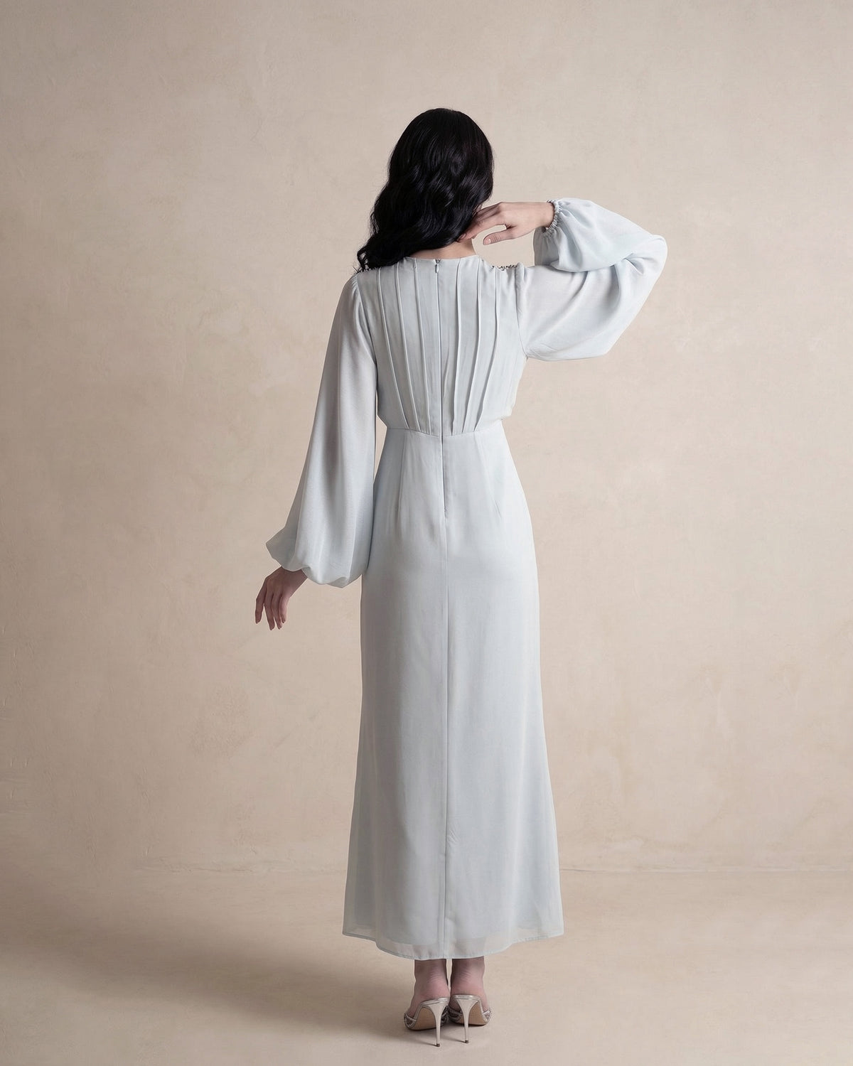 Aurora Embellished Maxi Dress – Mint Blue