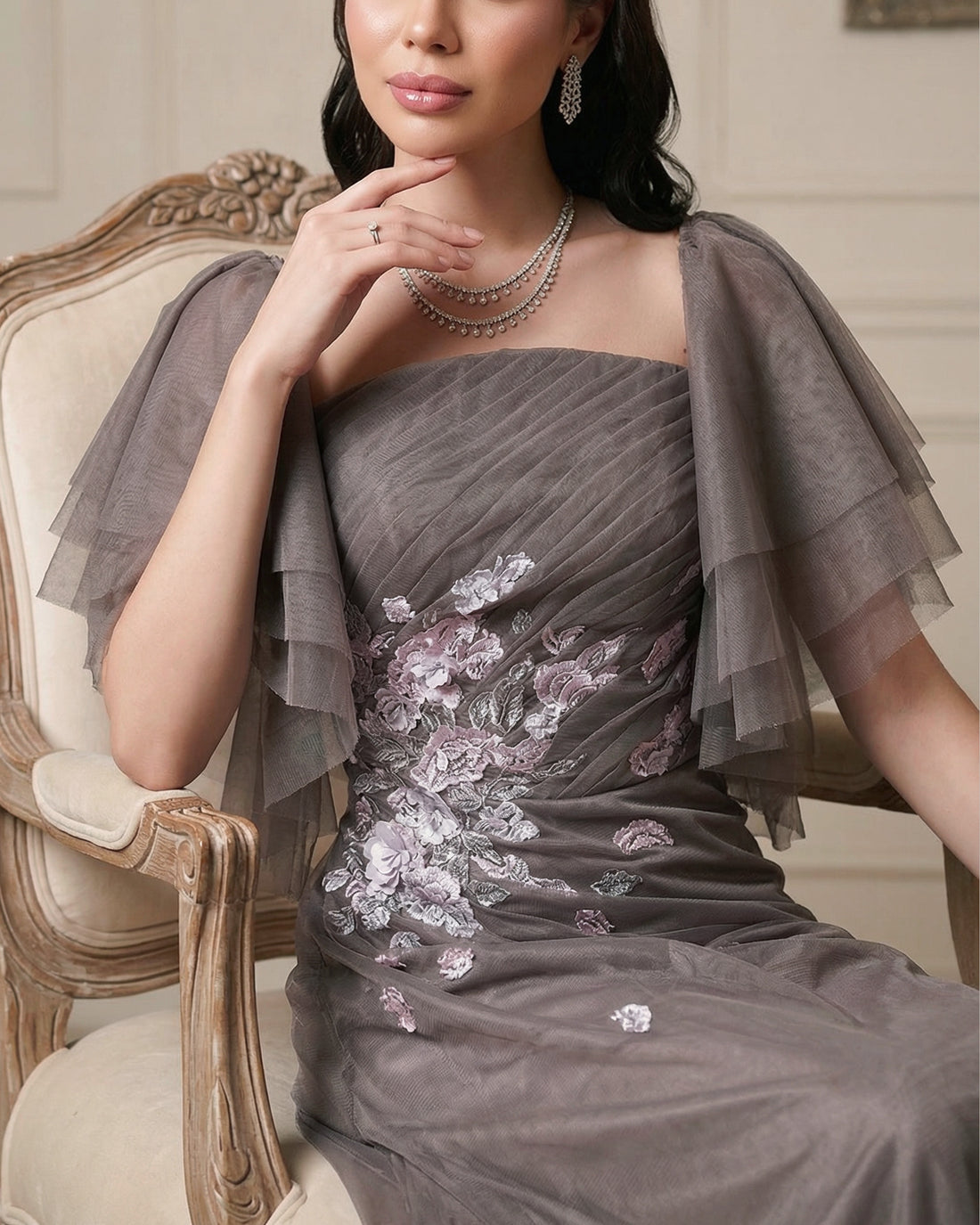 Lyra Embellished Maxi Dress – Smoky Mauve