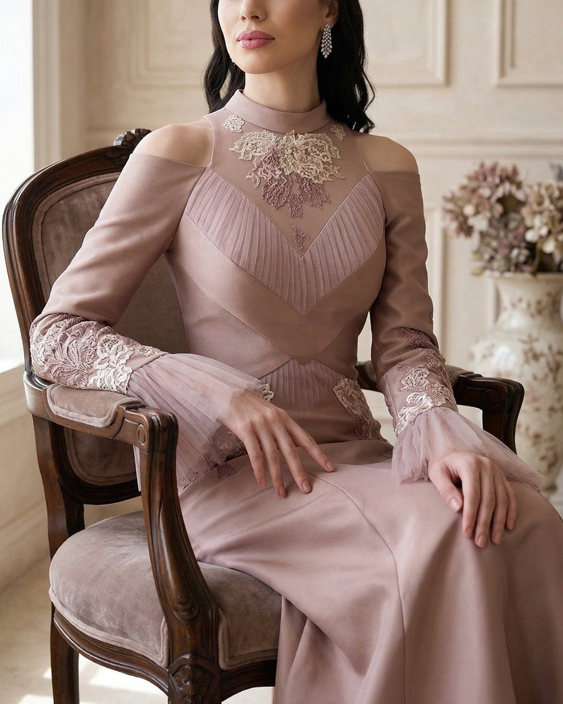 Serena Embellished Maxi Dress – Mocha Rose