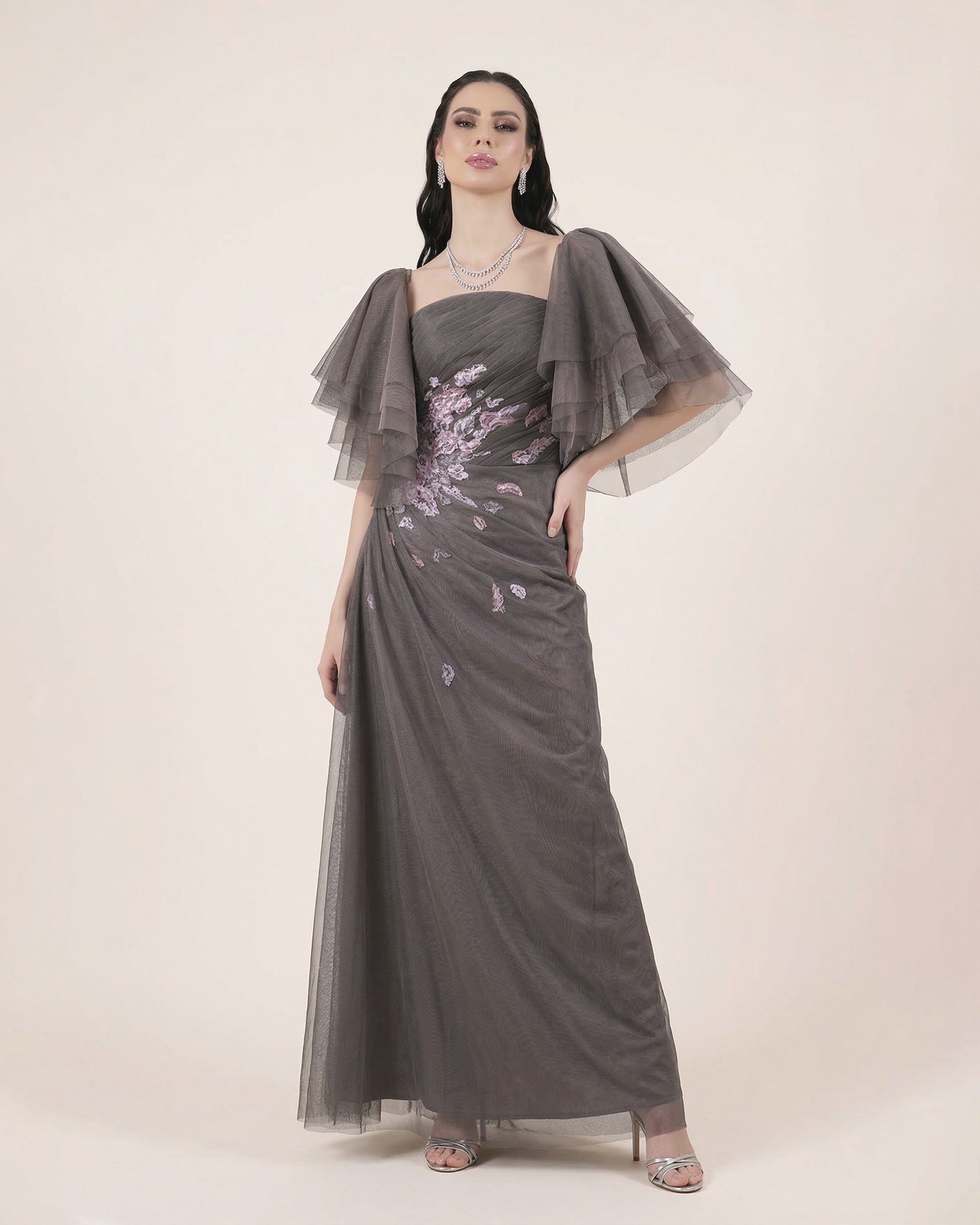 Lyra Embellished Maxi Dress – Smoky Mauve