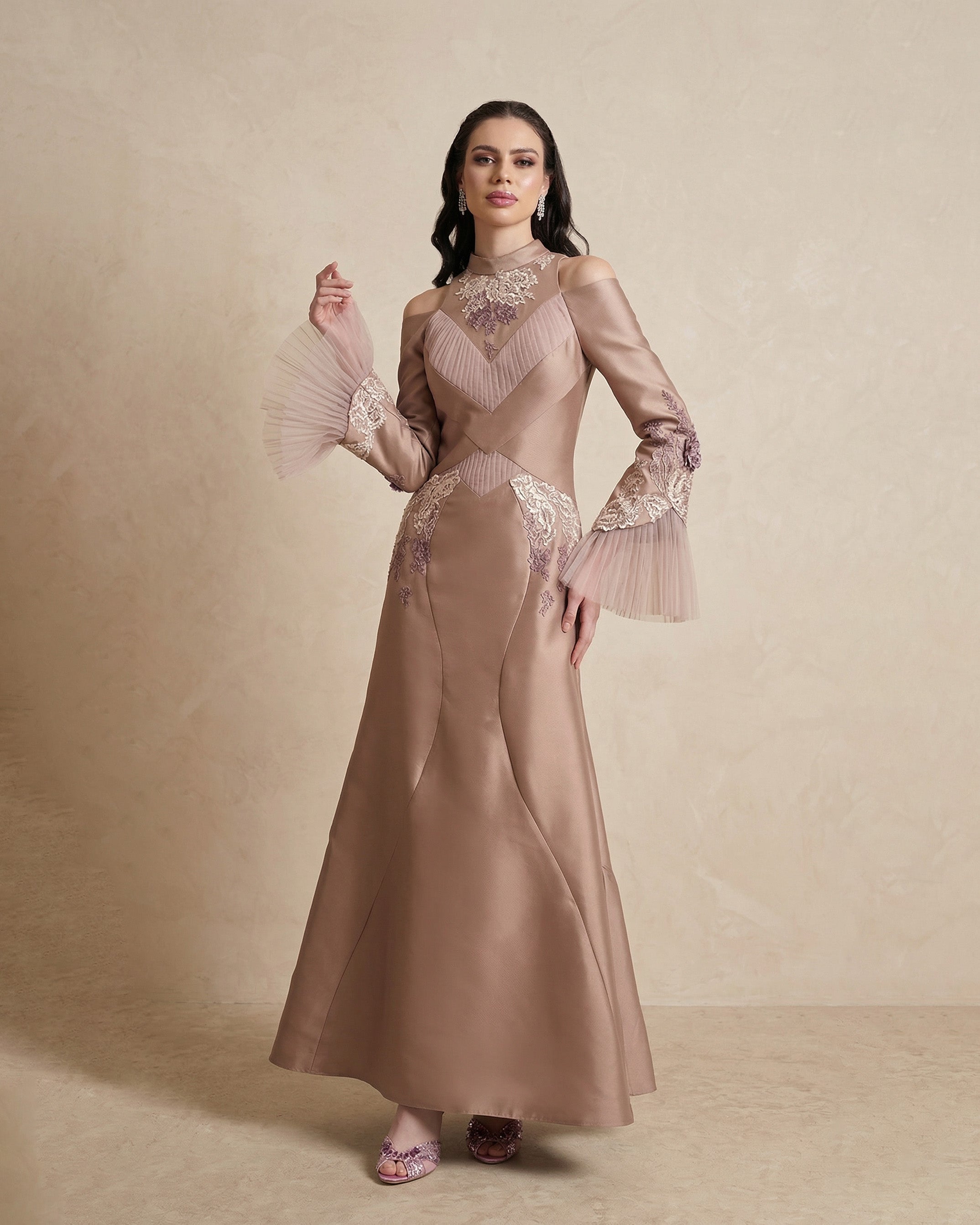 Serena Embellished Maxi Dress – Mocha Rose