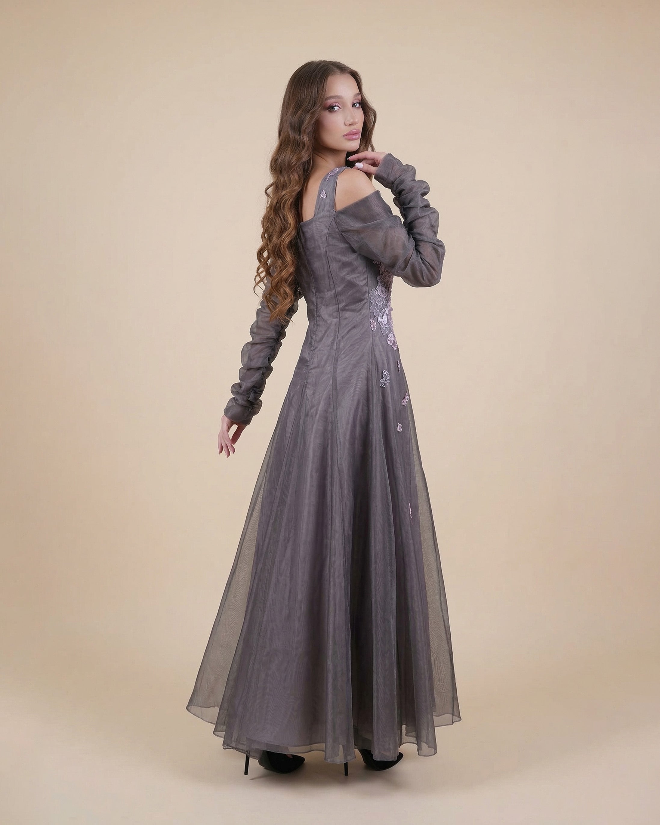 Elise Embellished Maxi Dress – Smoky Mauve